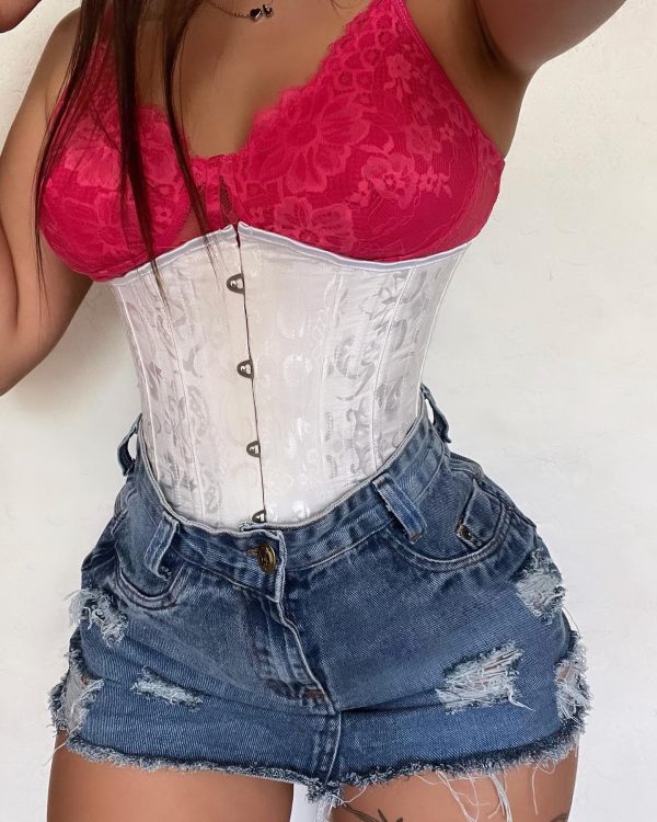 CORSET PREMIUM BROCADO BLANCO. - Imagen 9