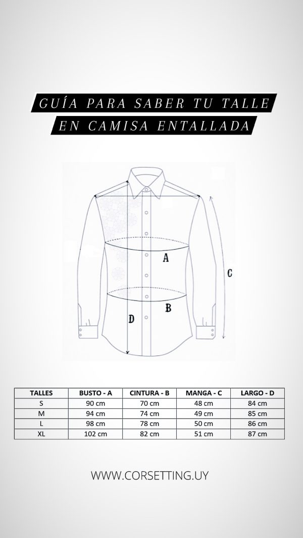 guia talles camisa entallada