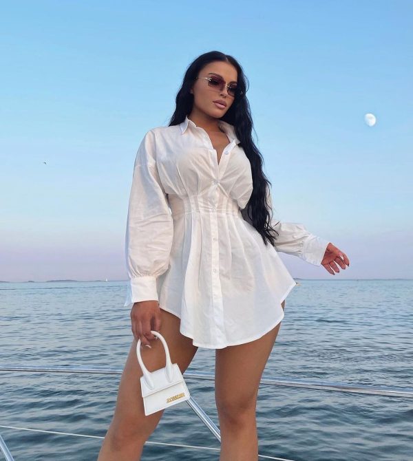 Nueva! Camisa Entallada en Blanco