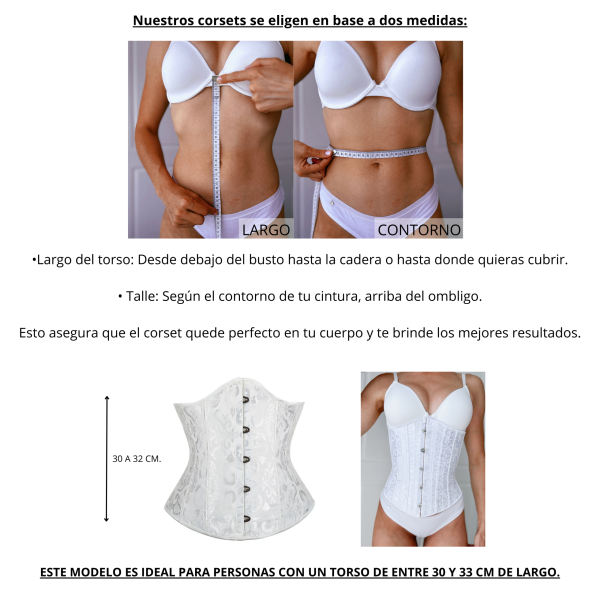 CORSET PREMIUM BROCADO BLANCO. - Imagen 7