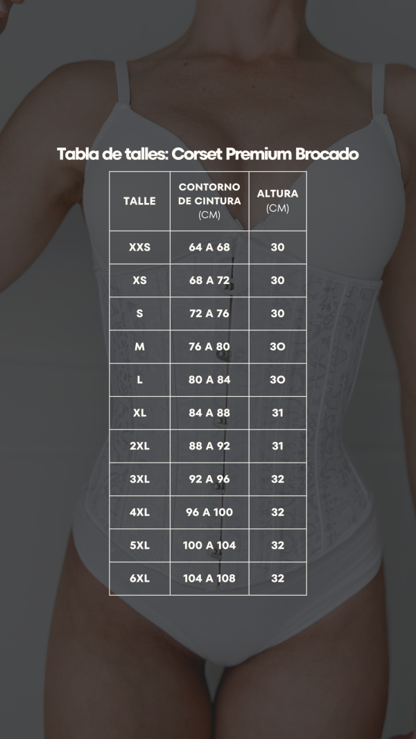 CORSET PREMIUM BROCADO BLANCO. - Imagen 8