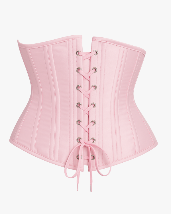 CORSET CORTO SATINADO ROSADO. - Imagen 3