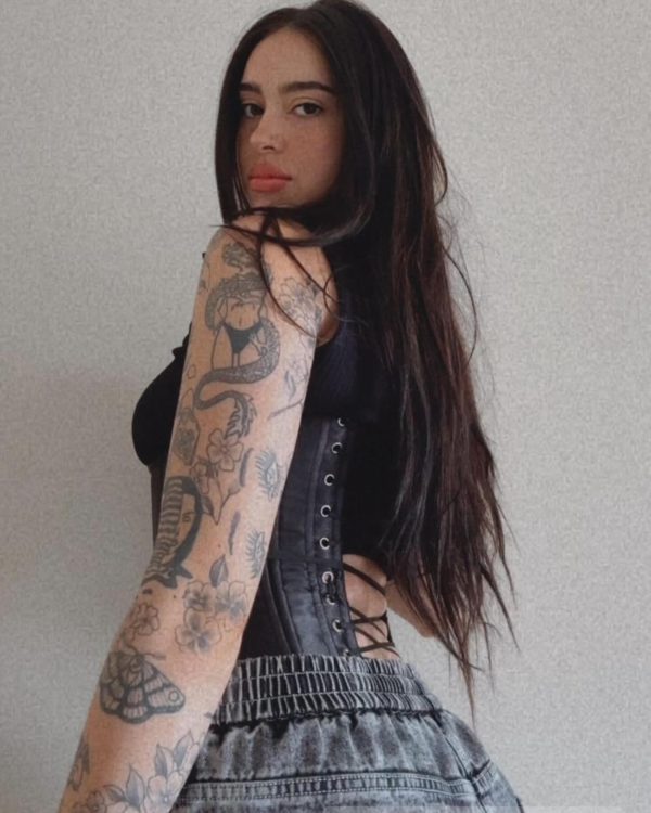CORSET CORTO SATINADO NEGRO. - Imagen 9