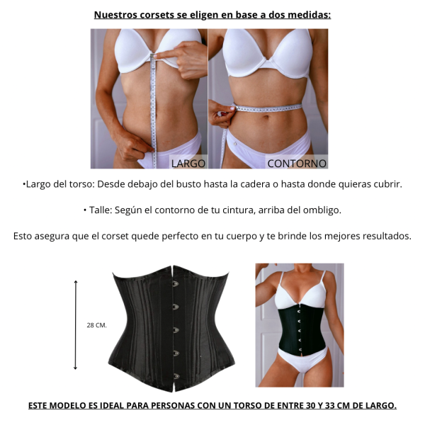 CORSET CORTO SATINADO NEGRO. - Imagen 6