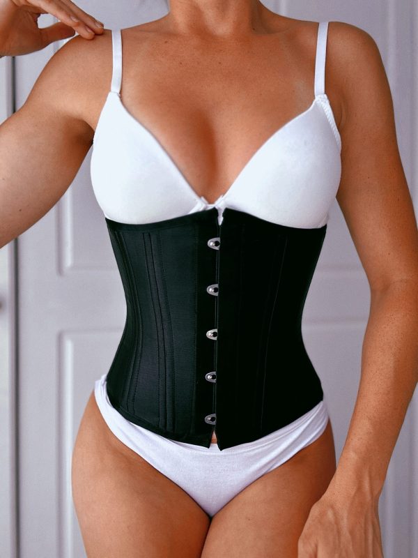 CORSET CORTO SATINADO NEGRO. - Imagen 5